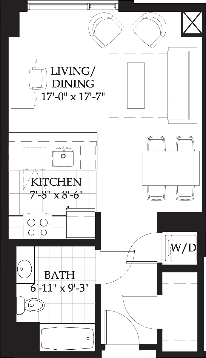 Floor plan Asteria Studio (4)