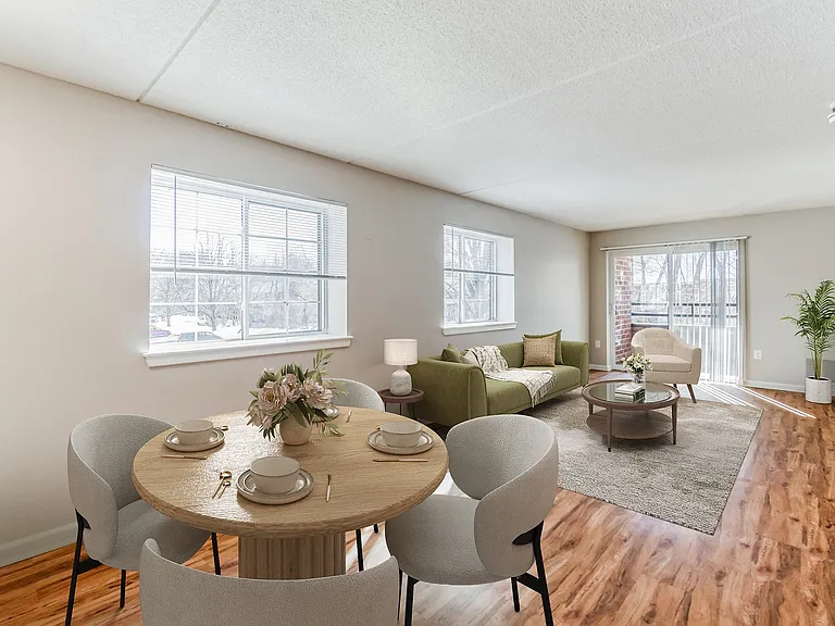 Step into comfort and style at Eagle Rock Apartments at Swampscott. Our inviting living and dining spaces are perfect for relaxation and entertaining. Explore your new home today and envision the lifestyle that awaits you!