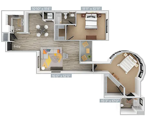 Floor plan K_2B2B_990SF_214-Premier
