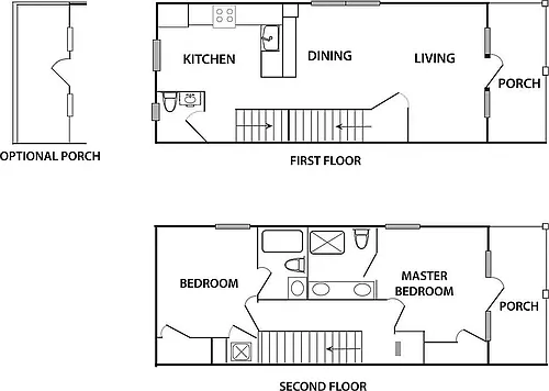 Floor plan 2 Bedroom Townhome