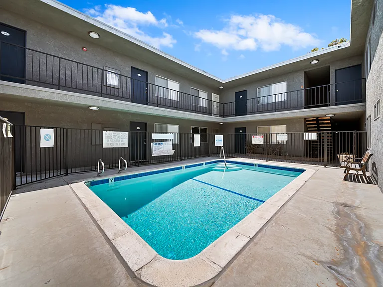 Enjoy sunny days by the pool in a clean, inviting community setting.