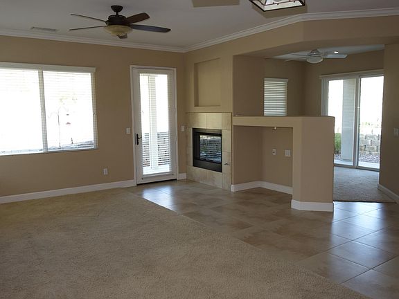 living/dining area has gas fireplace, niche for tv and elect
