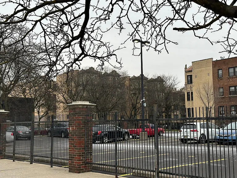 Gated parking across the street