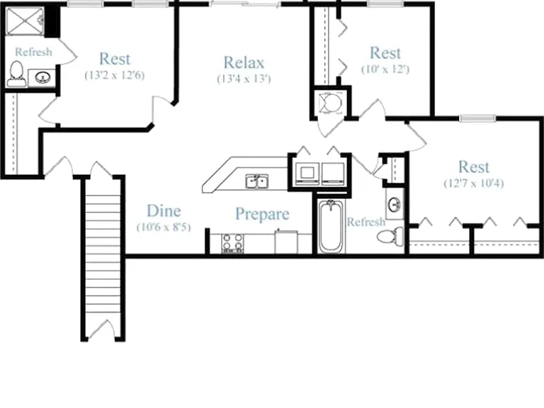Room to live, room to grow. The Caen Hill's three-bedroom design pairs bright, vaulted ceilings with smart storage and a flowing layout. Room to live, room to grow. The Caen Hill's three-bedroom design pairs bright, vaulted ceilings with smart storage and