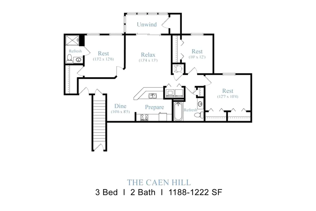 Floor plan The Caen Hill