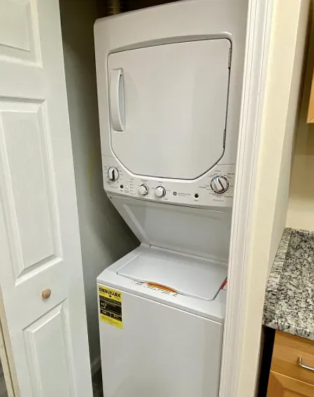 washer and dryer conveniently located in the unit!