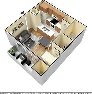 Studio 3D Furnished Floor plan Studio 3D Furnished Floor plan