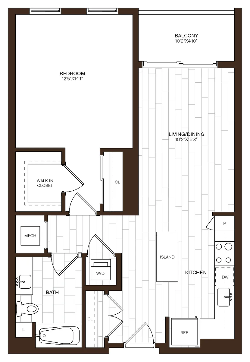 Floor plan 1 Bed/1 Bath-A5.1