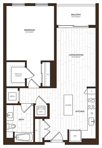 Floor plan 1 Bed/1 Bath-A5.1