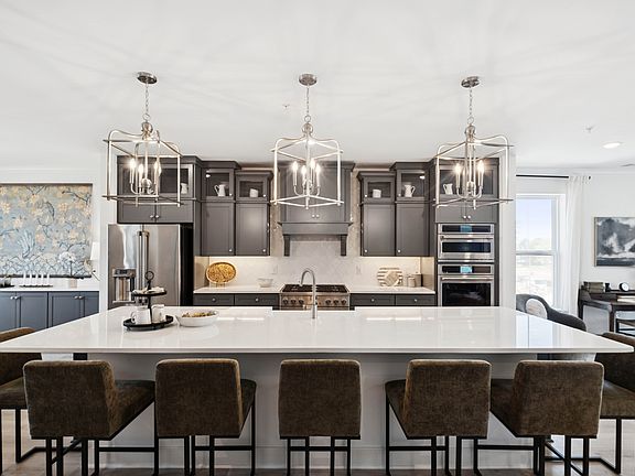 Kitchen with center island and pendant lighting