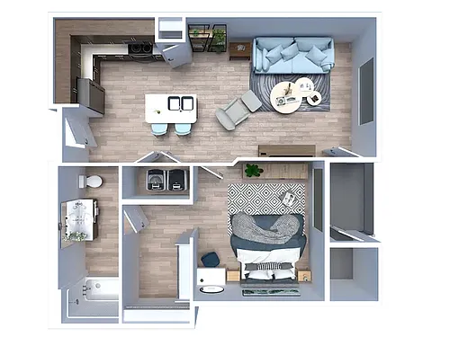 Floor plan 1x1 Large