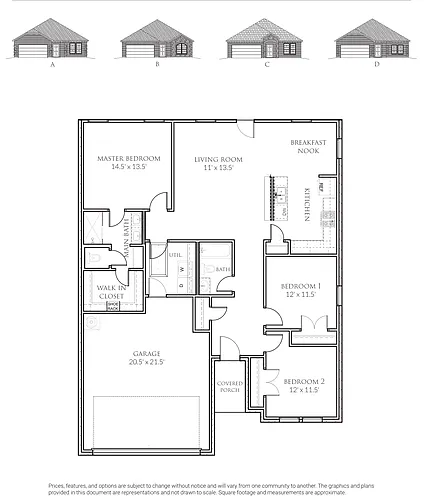Floor plan 3 Bedrooms and 2 bathrooms