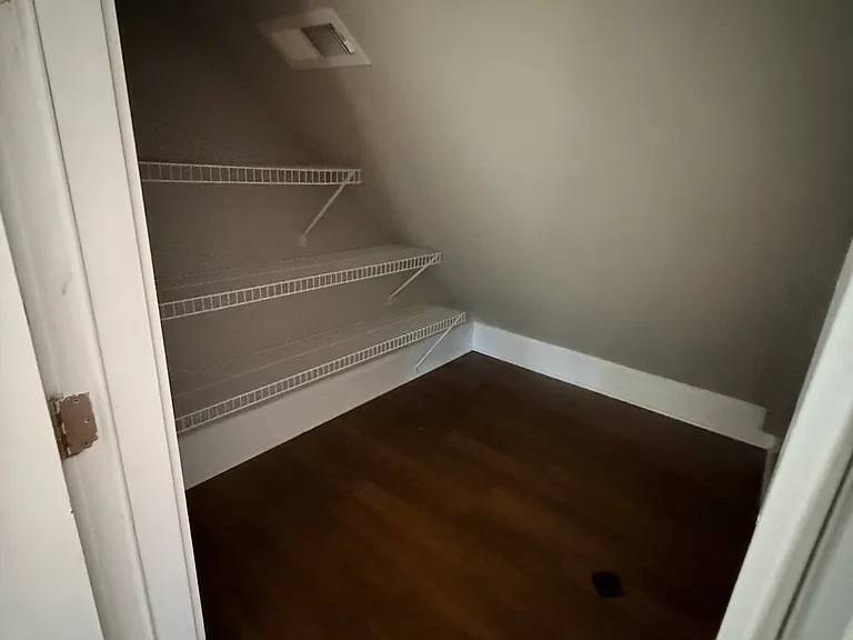 Closet space in the studio