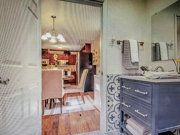 Beautiful new renovated full bathroom with spanish tiles and lovely shower