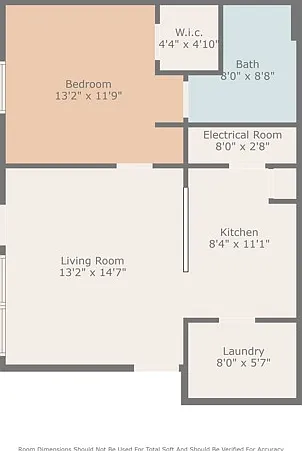 1 Bedroom w Measurements 1 Bedroom w Measurements