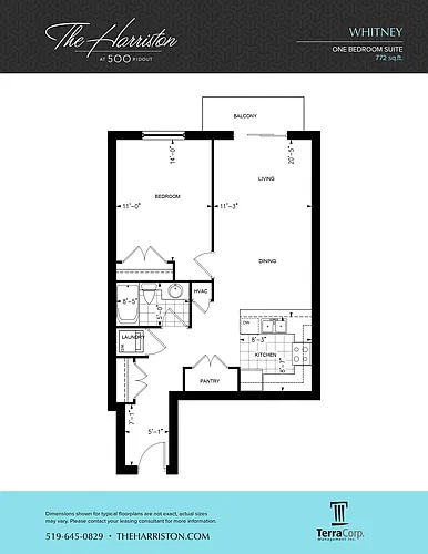 Floor plan 1 Bedroom - The Whitney