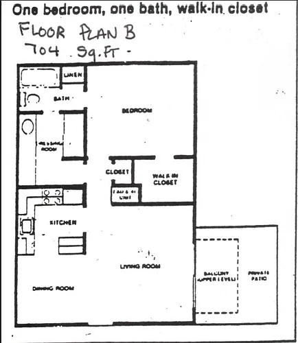 Floor plan 1X1-Floor Plan B