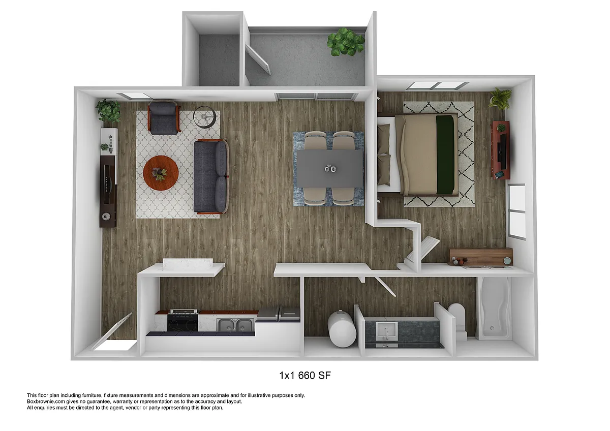 Floor plan Classic Larger One Bedroom