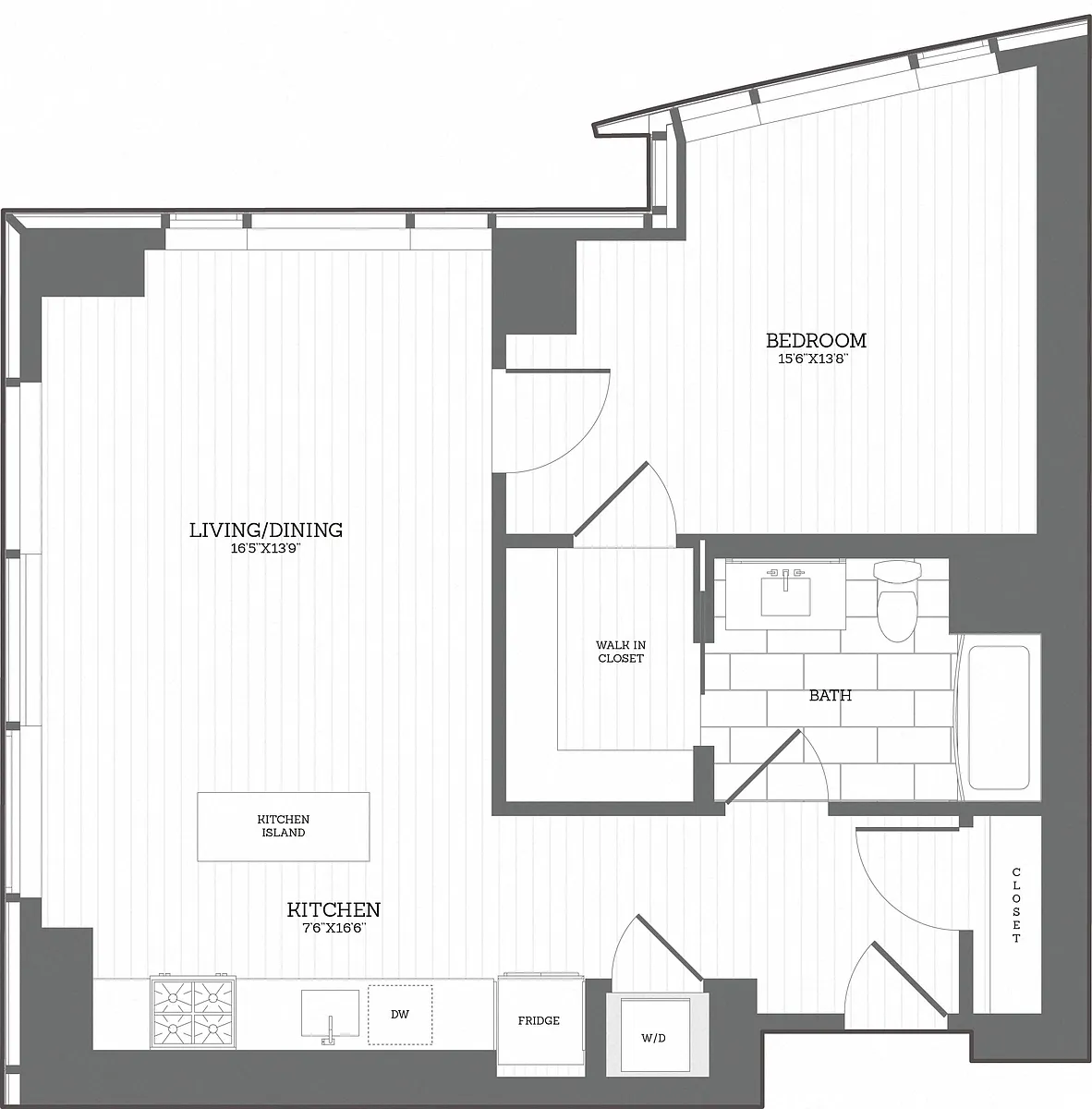 Floor plan 1 Bed/1 Bath A1
