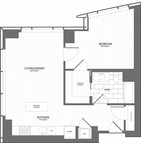 Floor plan 1 Bed/1 Bath A1