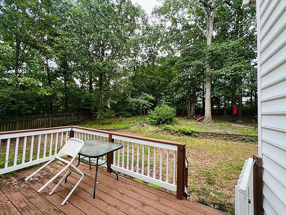 Deck overlooking the backyard