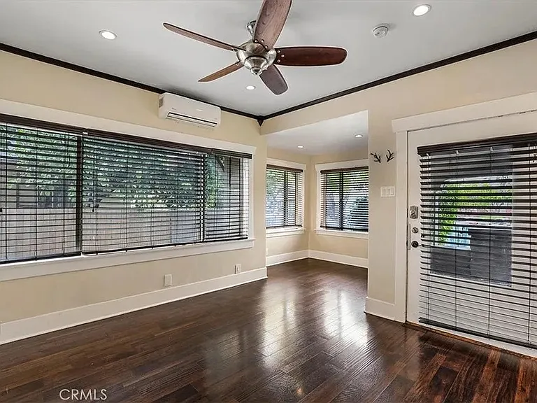 Living room with a reading nook or small office