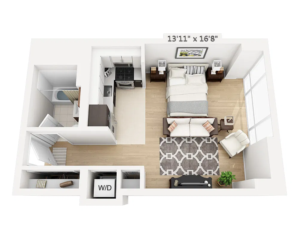 Floor plan Studio (E1C-801)