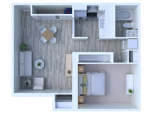 Floor plan 1 BR - 1 BTH