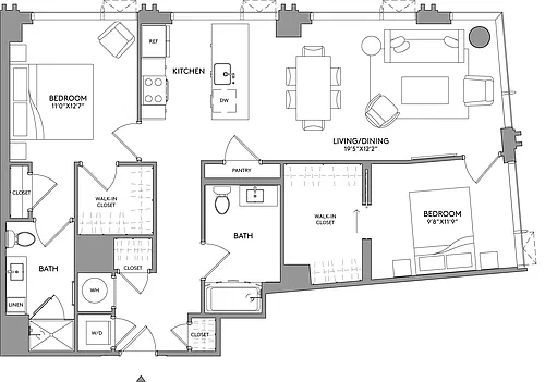 Floor plan 2-Bed-2-Bath-BC6a