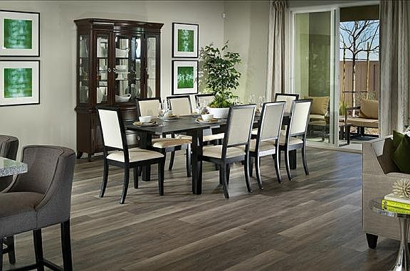 Great room with durable luxury plank flooring
