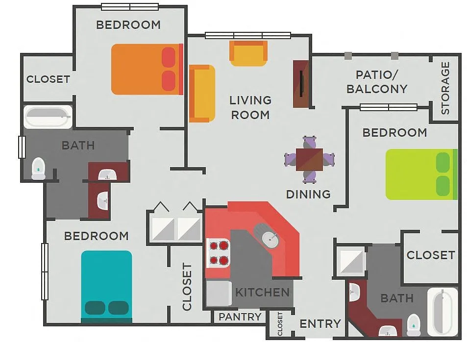 Floor plan The Howell (3x2)