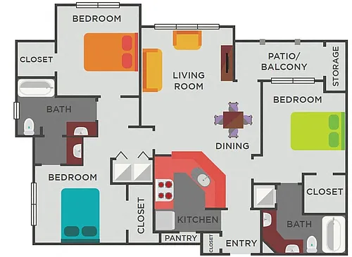 Floor plan The Howell (3x2)