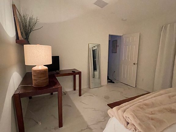 work area with a ROKU Smart TV