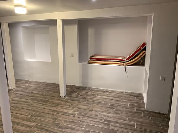 There will be a finished closet on the left and reading nook to the right.