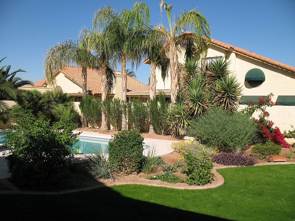 Backyard with pool to W