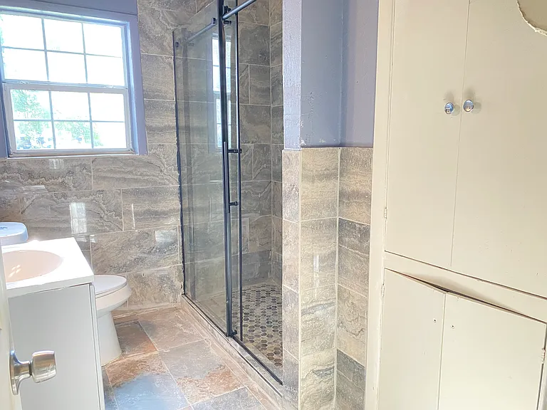 new tilled standing shower