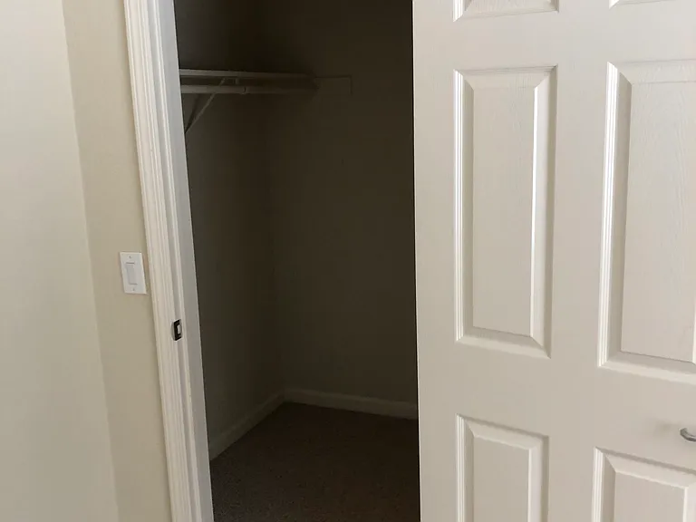 Bedroom 1 walking closet with door.