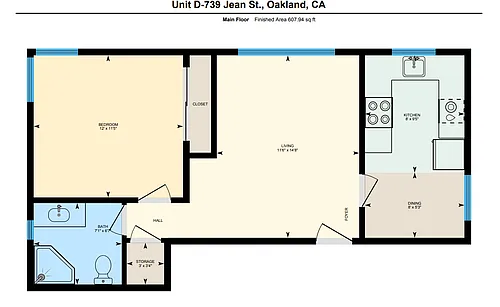 Floor plan 1 Bedroom, 1 Bathroom