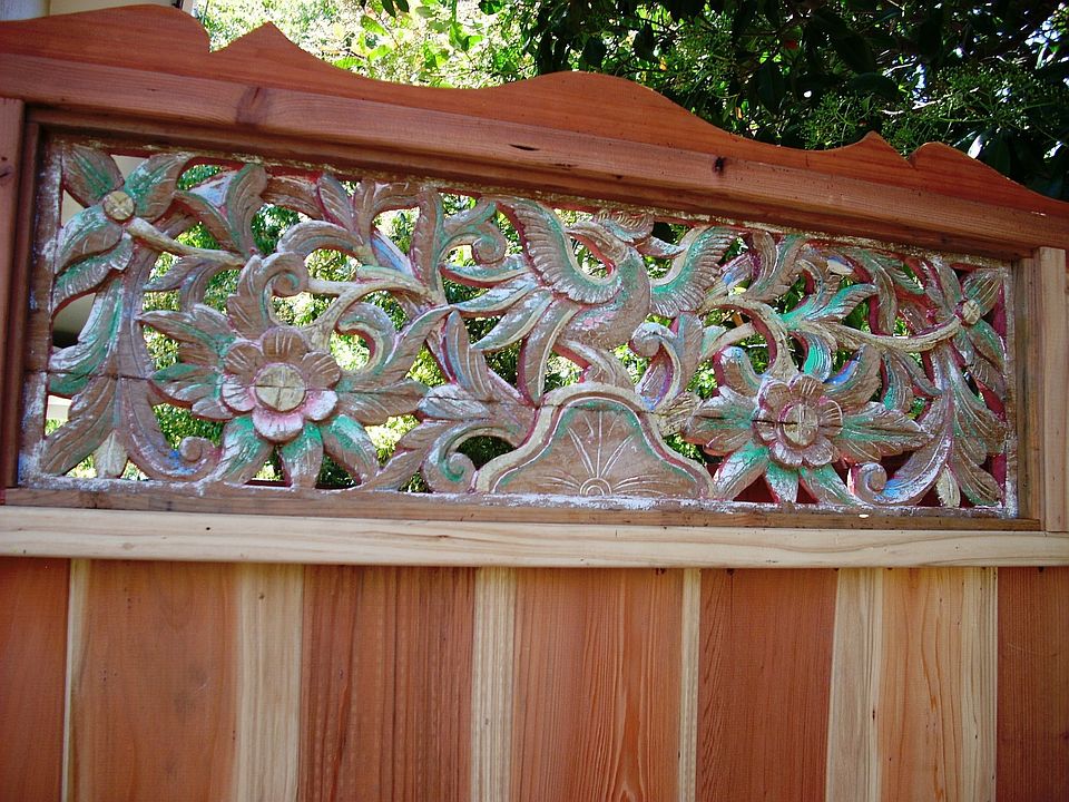 New gate with antique scene