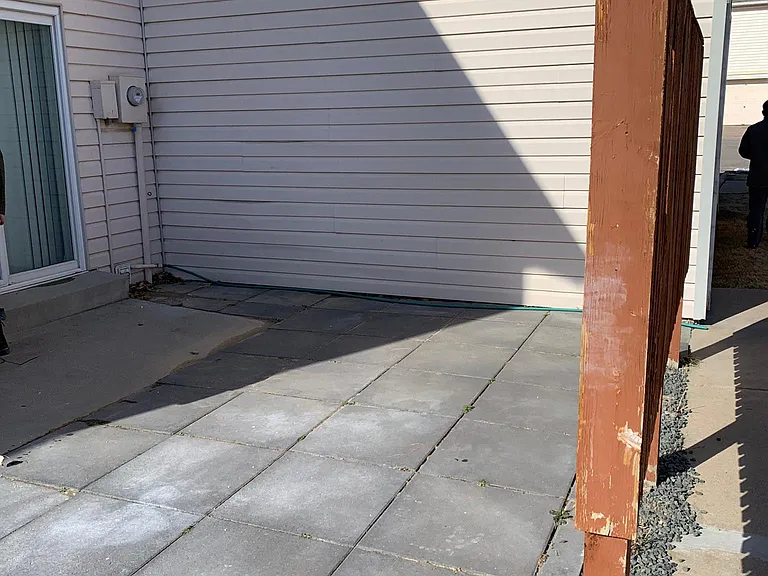 Patio space is perfect for grilling