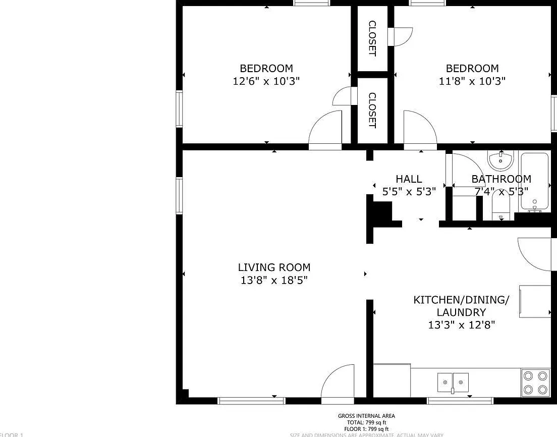 2 bed, 1.0 bath, 840 sqft, $950 — Photo 3
