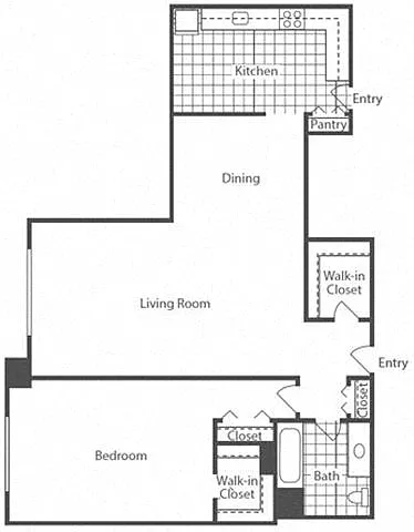 Floor plan 1 Bedroom, 1 Bath 916 SF A6