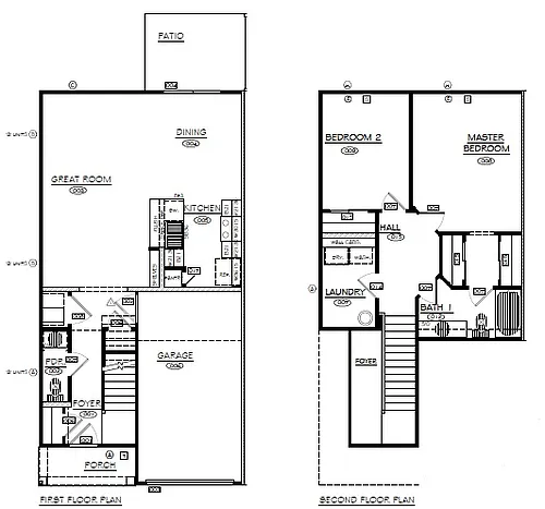 Floor plan 2 Story Townhouse