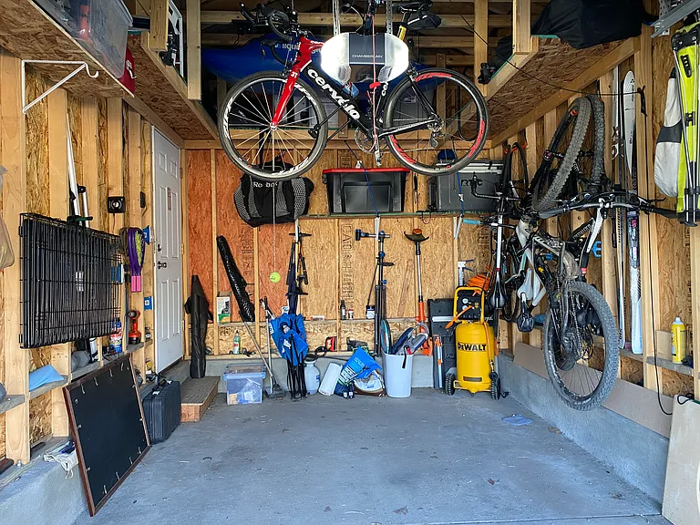 1 Car garage with plenty of vertical storage.