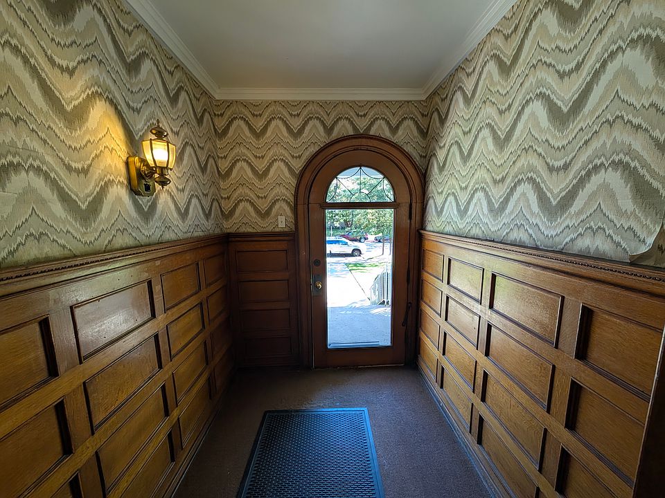 Front Entry Hall, looking out to Elmwood