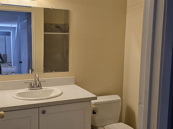Downstairs bathroom, includes a shower.