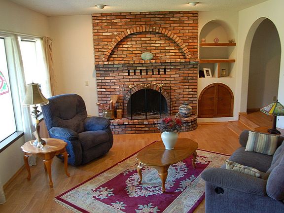 Step Down living room with fireplace