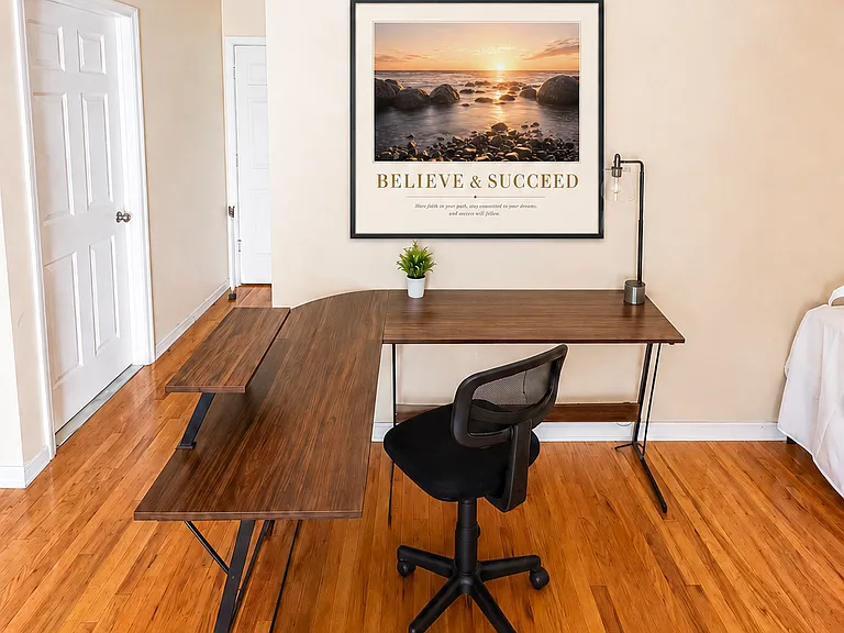 office area in master bedroom
