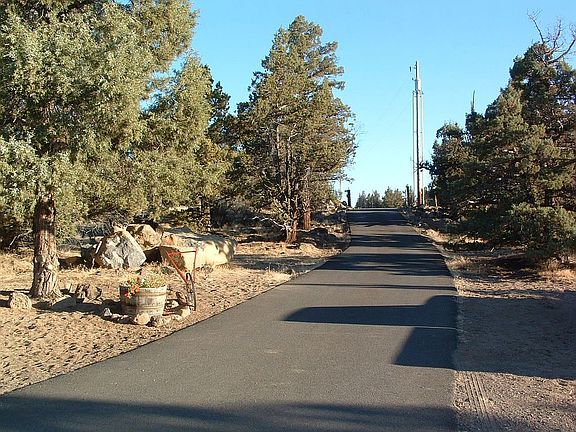 Paved driveway to road