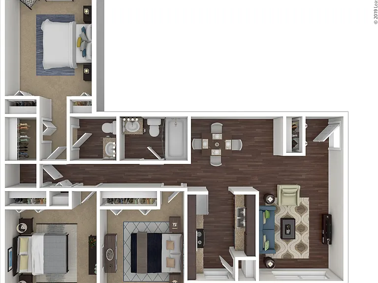 The Sequoia: Beds - 3: Baths - 1.5: SqFt Range - 1046 to 1046